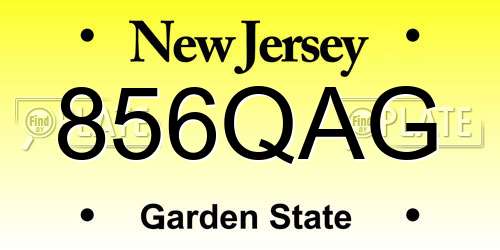 856QAG New Jersey License Plate