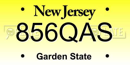 856QAS New Jersey License Plate