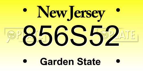 856S52 New Jersey License Plate