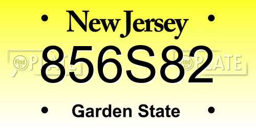 856S82 New Jersey License Plate