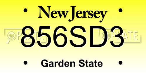856SD3 New Jersey License Plate