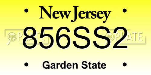 856SS2 New Jersey License Plate