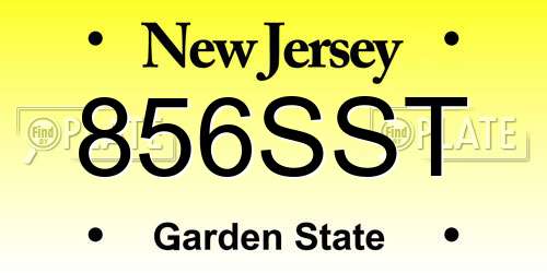 856SST New Jersey License Plate