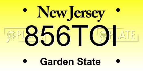 856TOI New Jersey License Plate