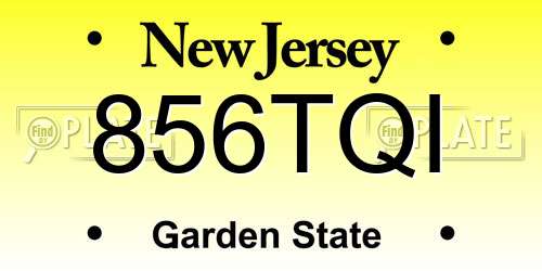 856TQI New Jersey License Plate