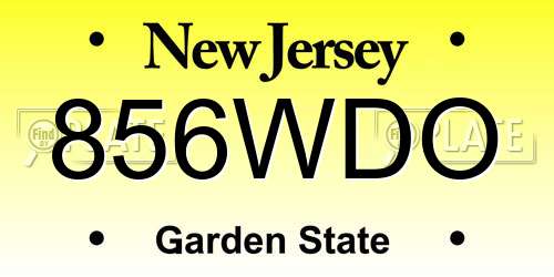 856WDO New Jersey License Plate