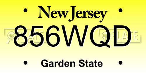 856WQD New Jersey License Plate