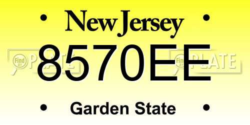 8570EE New Jersey License Plate