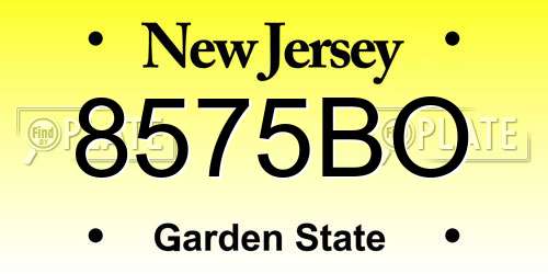 8575BO New Jersey License Plate