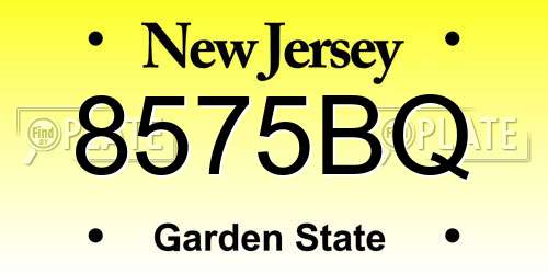 8575BQ New Jersey License Plate