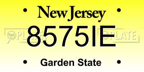 8575IE New Jersey License Plate