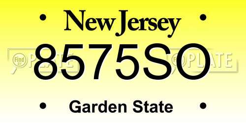 8575SO New Jersey License Plate
