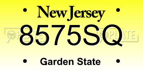 8575SQ New Jersey License Plate