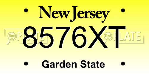 8576XT New Jersey License Plate