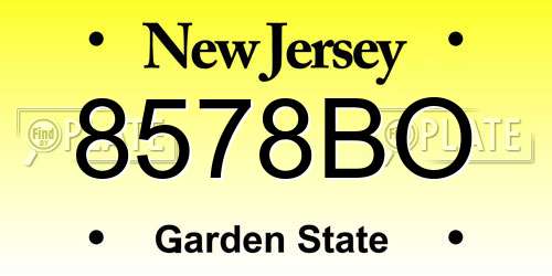 8578BO New Jersey License Plate