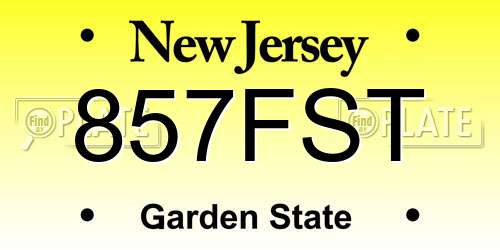 857FST New Jersey License Plate