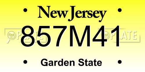 857M41 New Jersey License Plate