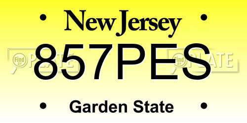 857PES New Jersey License Plate