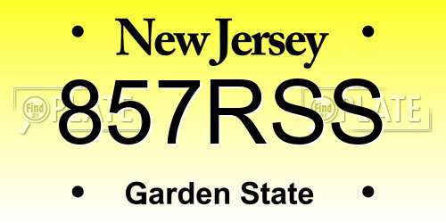 857RSS New Jersey License Plate