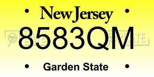8583QM New Jersey License Plate