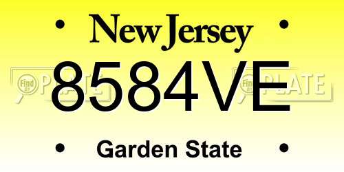 8584VE New Jersey License Plate