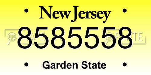 8585558 New Jersey License Plate