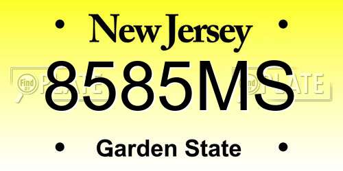 8585MS New Jersey License Plate