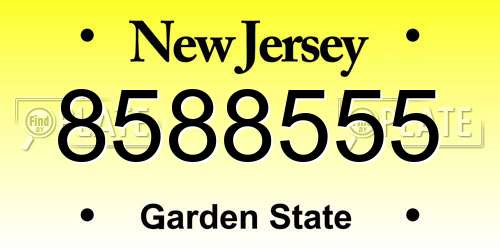 8588555 New Jersey License Plate