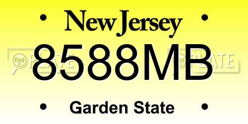 8588MB New Jersey License Plate