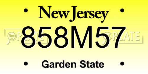 858M57 New Jersey License Plate
