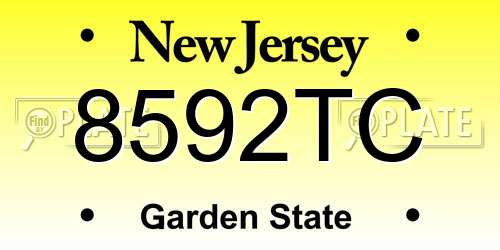 8592TC New Jersey License Plate