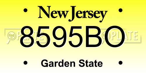 8595BO New Jersey License Plate