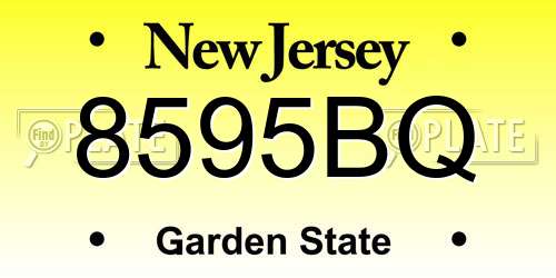 8595BQ New Jersey License Plate