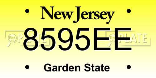 8595EE New Jersey License Plate