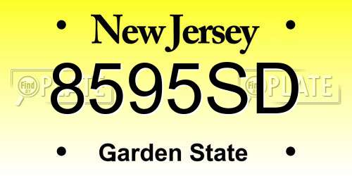 8595SD New Jersey License Plate