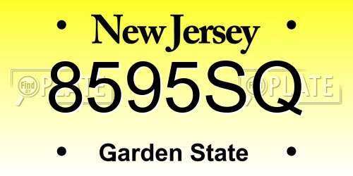 8595SQ New Jersey License Plate