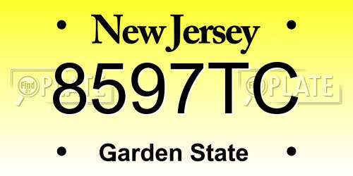 8597TC New Jersey License Plate