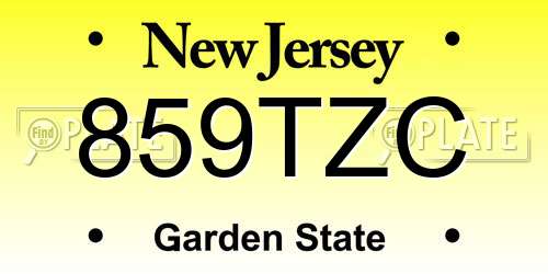 859TZC New Jersey License Plate