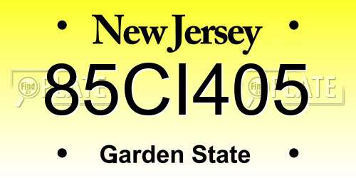 85CI405 New Jersey License Plate