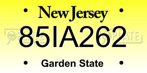 85IA262 New Jersey License Plate