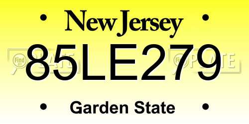85LE279 New Jersey License Plate