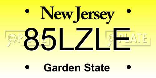 85LZLE New Jersey License Plate