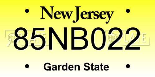 85NB022 New Jersey License Plate