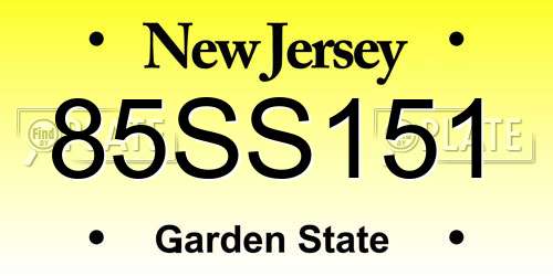 85SS151 New Jersey License Plate
