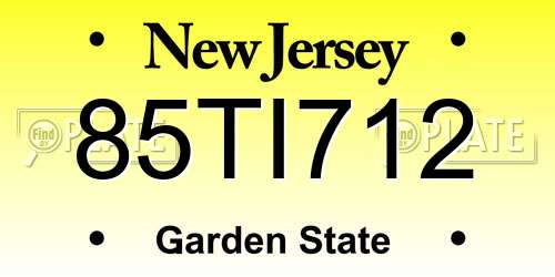 85TI712 New Jersey License Plate