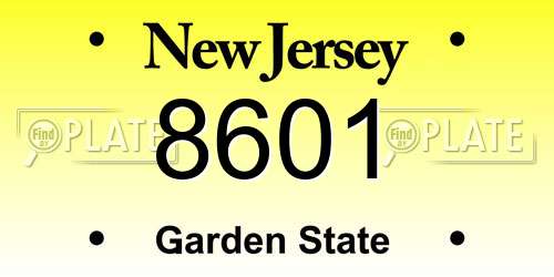 8601 New Jersey License Plate