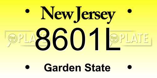 8601L New Jersey License Plate