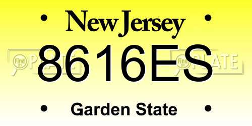 8616ES New Jersey License Plate