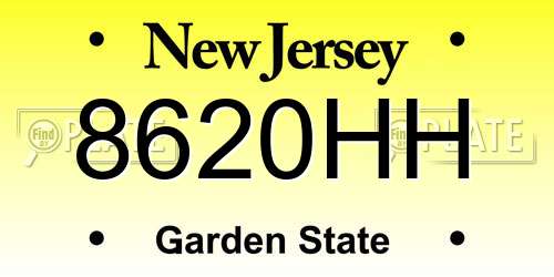 8620HH New Jersey License Plate
