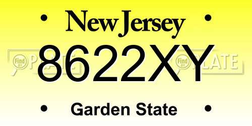 8622XY New Jersey License Plate
